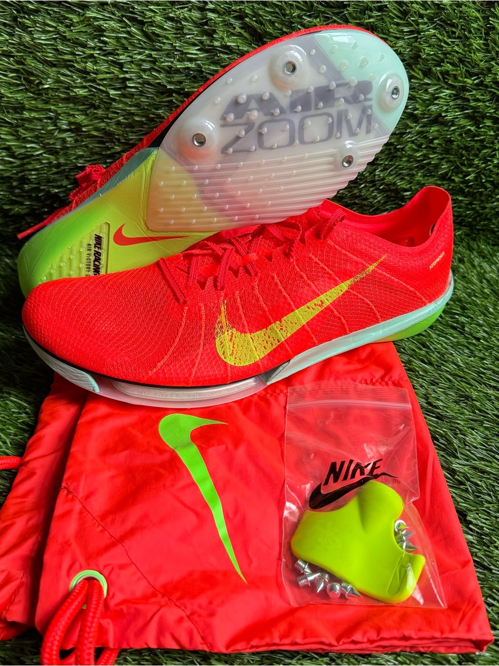 sz 11.5 Nike Air Zoom Victory 2 Bright Crimson Washed Coral New Bag Track Spike